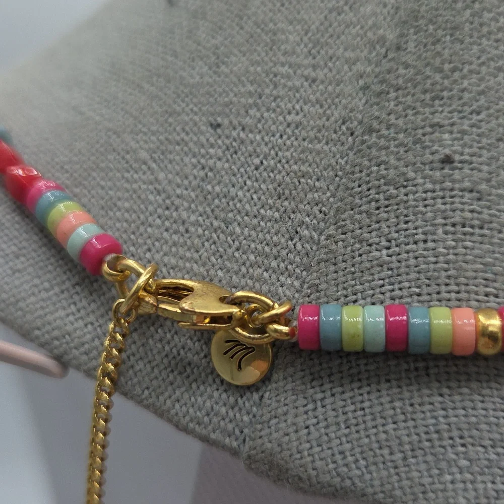 5 for $25! Madewell Colorful Beaded Necklace with Letter Charms - Picture 4 of 5